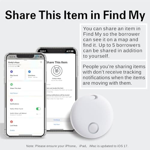 Reyke Smart Tag, Bluetooth Luggage Tracker, Works with Apple Find My (iOS Only), Item Locator for Key, Luggage, Backpack, Wallet, IP67 Waterproof, 4 Pack White 6