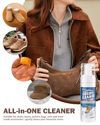 GLOWPOINT Suede Shoes Cleaner, Suede and Nubuck Cleaner with Brush & Towel, Foam Shoe Cleaner Removes Dirt & Stain for Knit, Boots, Trainer, Sneaker, Leather 200ml 7