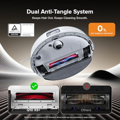 roborock Q10 X5+ Robot Vacuum and Mop Combo, Self-Emptying, 10,000Pa Suction, Obstacle Avoidance, LiDAR Navigation, Hands-Free Cleaning, No-Go Zones, Perfect for Carpet and Pet Hair, White 5