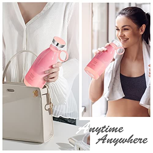 Portable Blender,Fashion Portable Blender for Shakes and Smoothies 11.8 Oz,Magnetic USB Fast Charging Mini Mixer Bottle,Take It for Traveling, Outdoor, Gym, Office, Cars, Gift -PK 3