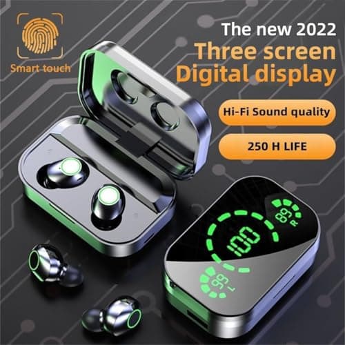 DCBCODGAL Wireless Earbuds,Wireless Heasphone, Bluetooth 5.4 Mini Earphone Headphones IPX7 Waterproof,20 Hours Playing Time,Touch Control HiFi Digital LED Display Charging Case for Smart Phone 7