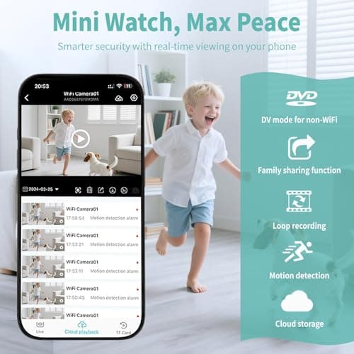 Braload Mini Camera, Nanny Cam for Home | Free Cloud & SD Storage, Works with/Without WiFi for Baby/Pet/Nanny Monitoring 5