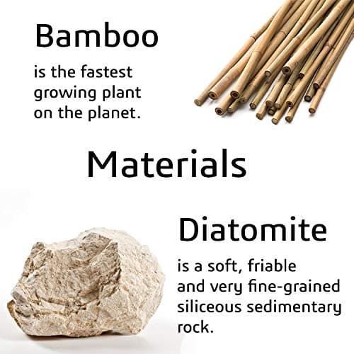 Matani Bamboo Toothbrush Holder Diatomite Tooth Brush Organizer - Storage Stand for Small Bathroom & Counter - Removable Base & Drain Holes, Water-Absorbent & Quick-Drying (Light Grey) 6