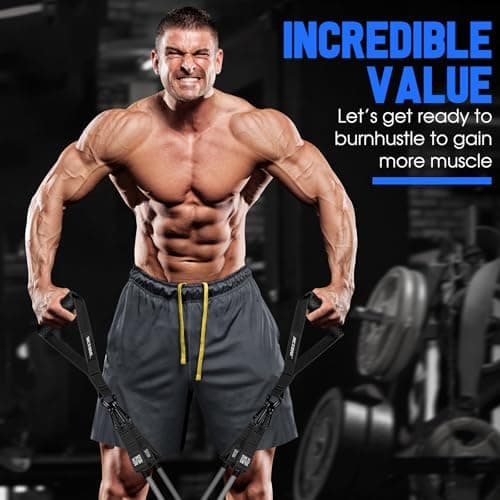 Heavy Resistance Bands for Working Out, 300lbs/360lb/420lb Exercise Bands Workout Bands with Handles, Door Anchor, Ankle Straps, Home Gym Workout Equipment for Men Fitness Strength Training Stretching 5