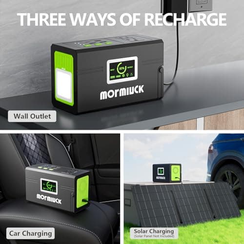 Portable Power Station 127W (Peak 200W),Solar Generator(Solar Panel Optional), 88.8Wh Power Supply with 110V AC Outlet, 1*Type-C, 2*QC3.0, Solar Powered Generator for Emergency Backup, Camping 5