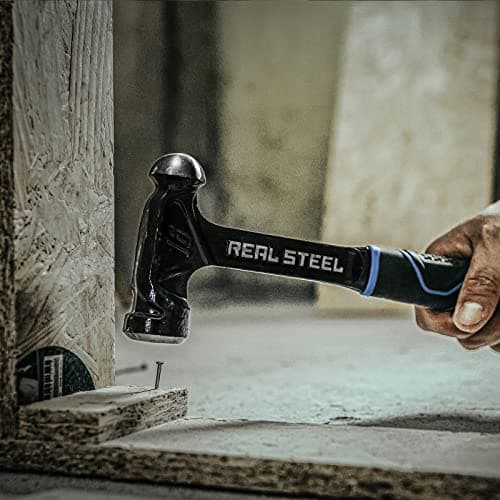 REAL STEEL Ball Peen Hammers 16 Oz Onepiece Forged Steel Ball Pein Hammer 0518, Black 8