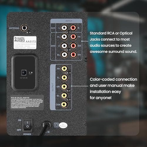 Acoustic Audio AA5170 Home Theater 5.1 Bluetooth Speaker System 700W with Powered Sub 5