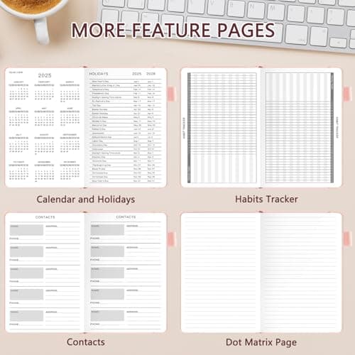 2025 Planner, 2025 Daily Weekly and Monthly Planner, Academic Planner with Monthly Tabs, from Jan 2025 - Dec 2025, A5(5.8"×8.5"), Hardcover,(Rose Gold) 5