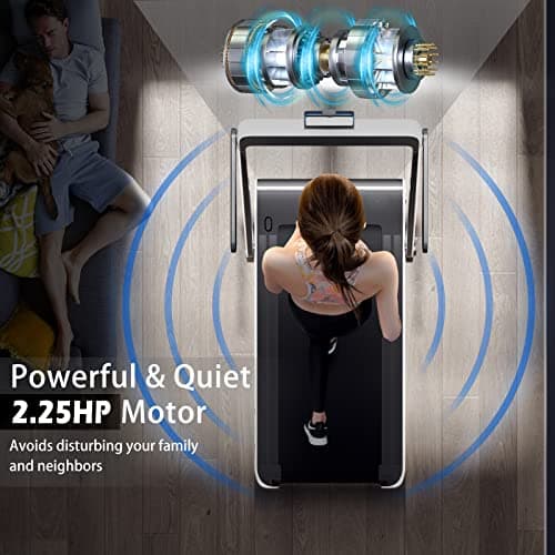 Goplus 2 in 1 Folding Treadmill, 2.25HP Superfit Under Desk Electric Treadmill, Installation-Free with Remote Control, APP Control and LED Display, Walking Jogging for Home Office 9