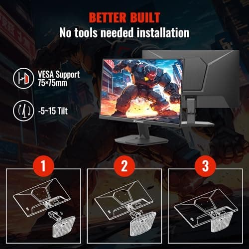 SANSUI 24 Inch Gaming Monitor 200Hz 180Hz 1Ms FreeSync HDR 110% sRGB FHD 1080P Computer Monitor HDMI DP Ports Eye Care Frameless VESA Mount Cable Management (ES-G24F4L HDMI Cable Included) 8