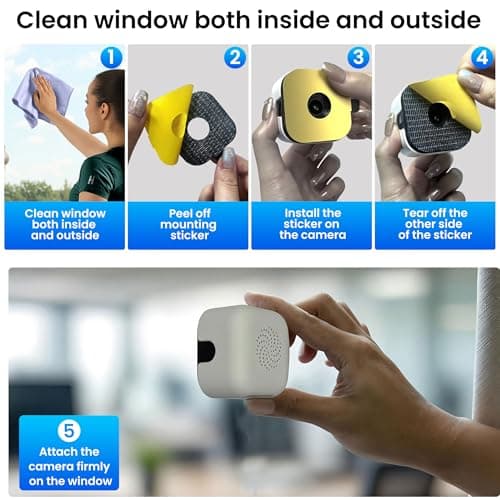 2K Window Camera with 32GB Memory Card, 5GHz & 2.4GHz WiFi Indoor Cameras for Home Security with AI Starlight Color Night Vision, AI Person & Motion Detection, Easy & Quick Install, 24/7 Recording 5