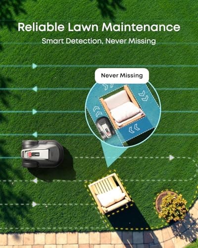 eufy Robot Lawn Mower E15, Hands-Free Auto Mapping, Pure Vision Navigation, No Wire Required, Multi-Zone Management, AI 3D Obstacle Avoidance, GPS Anti-Theft, 0.2 Acres, 18° Slope, App Control 7