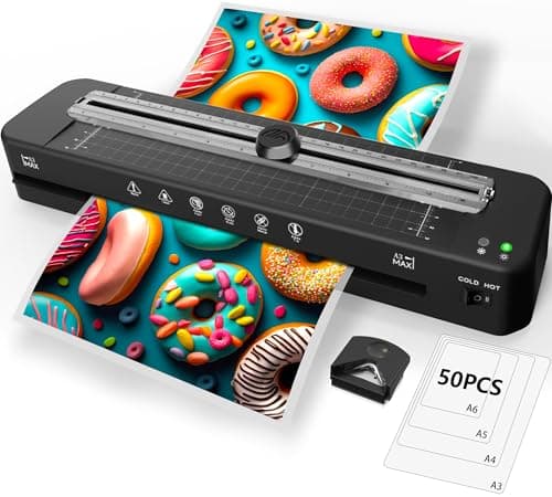 13 Inch Laminator Machine - 11x17 Laminator with 50 Sheets, Cold & Thermal, Built-in Paper Cutter & Corner Rounder, A3 Laminating Machine for Classroom Home School