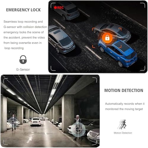 360° Full View Dash Cam Front and Rear Inside, 4 Channel Dashcam 1080P Full HD Dash Camera for Cars with Infrared Lamps Night Vision G-Sensor, Parking Mode, 64GB SD Card Car Accessories 6