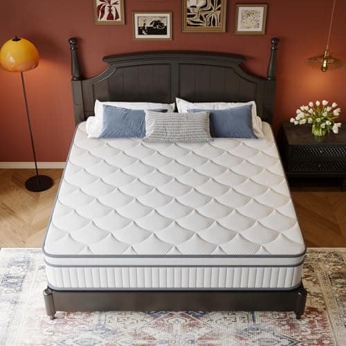 Gsleepee Full Size Mattress, 12 Inch Full Mattress in a Box, Innerspring Hybrid with Cooling Gel Memory Foam and Individually Wrapped Coils for Pressure Relief & Superior Support, Medium Firm 7