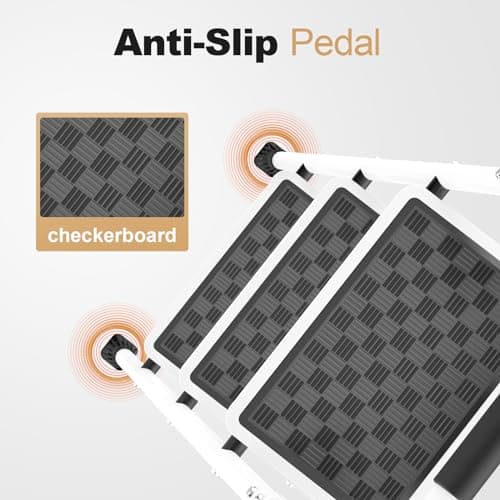 HBTower 3 Step Ladder,3 Step Stool for Adults Folding Step Stool with Cushioned Handle with Wide Anti-Slip Pedal Ergonomic Design 6