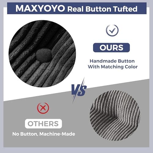 MAXYOYO Convertible Sofa Bed, Pull Out Loveseat Sleeper Sofa, Folding Couch Bed with Pillows for Living Room, Black 5