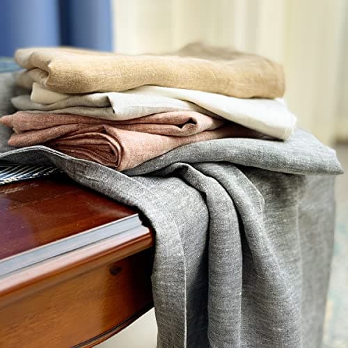 NTBAY French Linen Pillow Cases - Yarn Dyed 2 Pack 100% Linen Standard Pillowcases, Breathable and Cooling Washed Pillow Cases with Envelope Closure, 20x26 Inches, Natural Linen 5