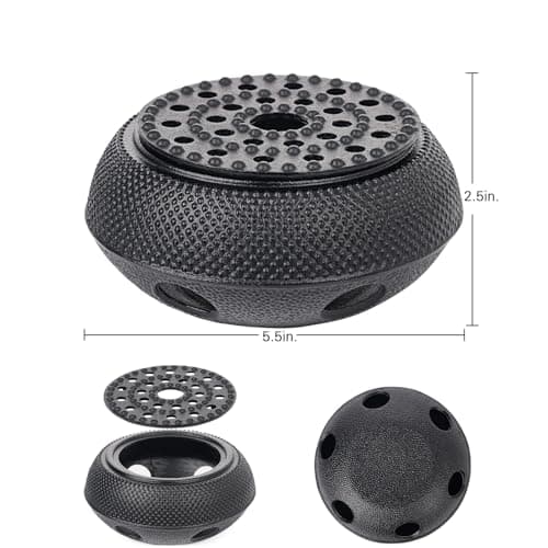 Sungmor Black Cast Iron Teapot Warmer - Japanese Tea Heater Base with Candle Holder, Heat Retaining Stand for Tetsubin or Glass & Ceramic Teapots 6