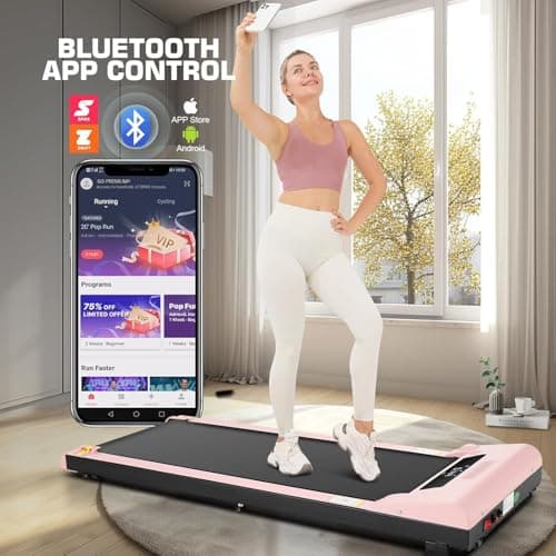 Walking Pad Under Desk, Funmily 2.5hp Small Treadmill for Home/Office, 2026 Upgrade 3-in-1 Mini Treadmill with App, Remote Control, LED Display, 300 Lb Capacity 7