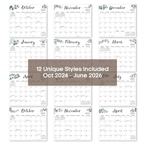 Aesthetic 2025 Magnetic Calendar for Refrigerator, Fridge Calendar Magnet Runs Until June 2026, 21 Monthly Refrigerator Calendars with Greenery Design for Easy Organizing, 2025 New Edition 6