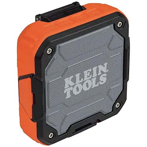 KLEIN TOOLS AEPJS2 Bluetooth Speaker with Magnetic Strip and Hook, Rechargeable, Wireless and Aux Capable, Hands Free Capable, 10 Hr Run Time, IP54 Dust and Water Resistant 7