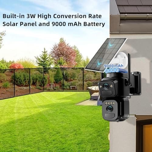 Tutoview Solar Camera Security Outdoor, 2K Dual Cameras for Home Security, black 6
