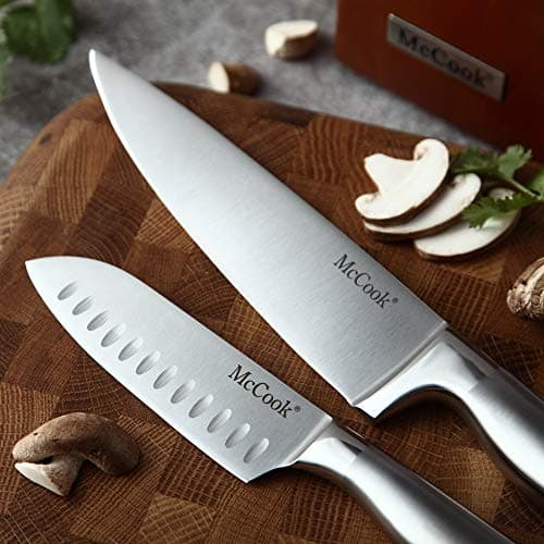 McCook® Knife Sets, German Stainless Steel Kitchen Knife Block Sets with Built-in Sharpener 7