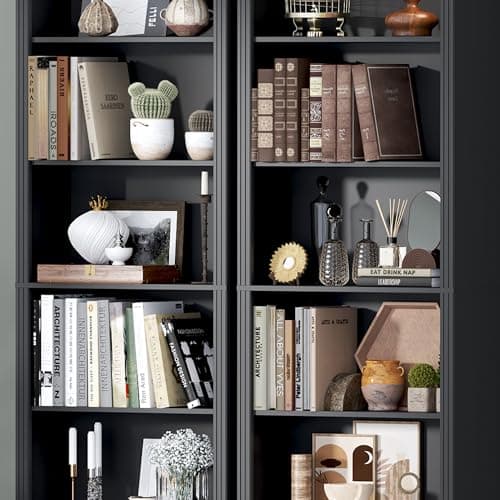 BORNOON 75" Tall Bookshelf, 6-Tier Floor Standing Bookcase with Adjustable Shelves, 24" Wide Open Storage Shelf, Modern Display Organizer for Home Office, Living Room, Bedroom, Study 6