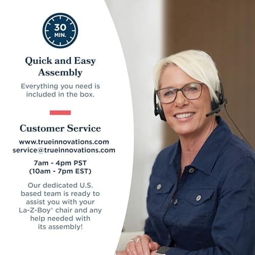 La-Z-Boy Harnett Big and Tall Executive Office Chair, Ergonomic High-Back Chair with Solid Wood Arms, ComfortCore with Memory Foam Cushions, Bonded Leather, Black 15