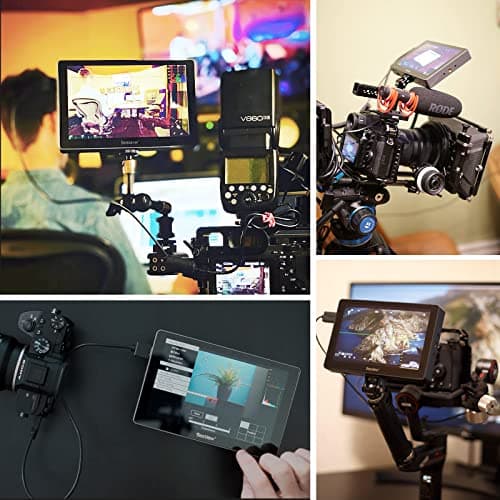 Desview R705 Camera Field Monitor 7 inch Touch Screen Full HD IPS 178° View Angle 4K HDMI with 3D Lut Waveform VectorScope Histogram False Color Peaking Focus Full Feature HDR Camera Monitor 7