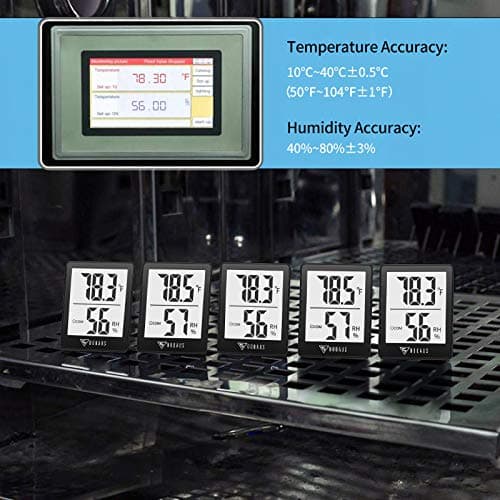 DOQAUS Digital Hygrometer Indoor Thermometer Humidity Meter Room Thermometer with 5s Fast Refresh Accurate Temperature Humidity Monitor for Home, Bedroom, Baby Room, Office, Greenhouse, Cellar (Black) 8