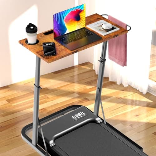 VTORY Adjustable Standing Desk for Walking Pad Treadmill, Desk for Bike/Cycling, Stand Table for Treadmill Walking Pad, Bike/Walking Pad/Treadmill Trainer Desk Stand, Attachment, Bar for Walking Pad