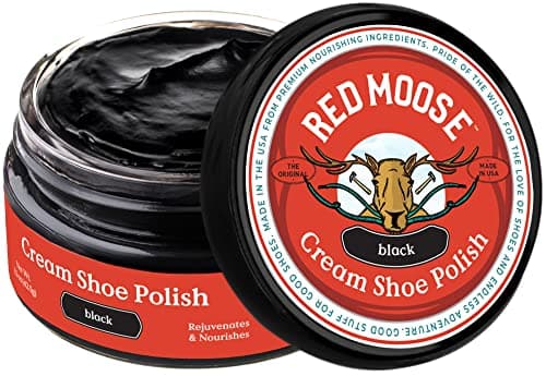 RED MOOSE Premium Black Boot and Shoe Cream Polish - Shoe Polish Made in the USA