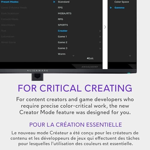 Alienware AW3423DWF Curved QD-OLED Gaming Monitor 34-inch Quantum Dot OLED 0.1Ms 165Hz 21:9 Curved Display (Renewed) 6