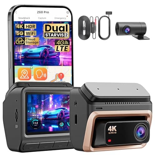 DDPAI 4K Dash Cam Front and Rear Z60 Pro, Dual STARVIS 2 IMX678 Dashcam with OBD Hardwire Kit Set