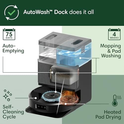 iRobot Roomba Plus 505 Combo Robot Vacuum & Mop with AutoWash Dock - Extending Spinning Mop Pads, Self-Empties, Pad Wash & Heated Drying, Self-cleaning, Recognizes & Avoids Obstacles, LiDAR Navigation 10