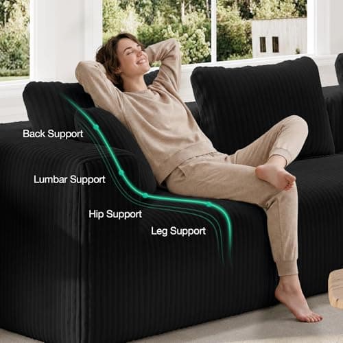 Novilla 106" Modular Sectional Sofa, Modern Cloud Sectional Couch with Smarts Coil® Support, U-Shape Boneless Couch for Living Room Apartments Bedroom, No Assembly Required (3 Seat w/ 2 Ottoman) 9