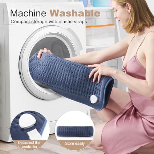 VAAGHANM Heating Pad: 33 x 17 inches Electric Heating Pad for Back -Extra Large Heat Pad for Shoulder/Neck/Knee/Arms - Upgraded 6 Timer & 6 Temperature Controller -Auto Shut Off 5