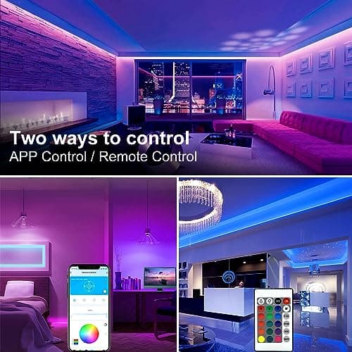 DAYBETTER LED Strip Lights 130ft Lights Strip for Bedroom, Desk, Indoor Room Bedroom Brithday Gifts RGB Decor with Remote and 24V Power Supply 5