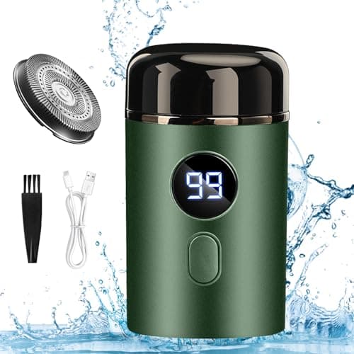 Unisex Mini Portable Electric Shaver, USB Rechargeable Waterproof Electric Razor, for Car, Travel, Home Use(Green)