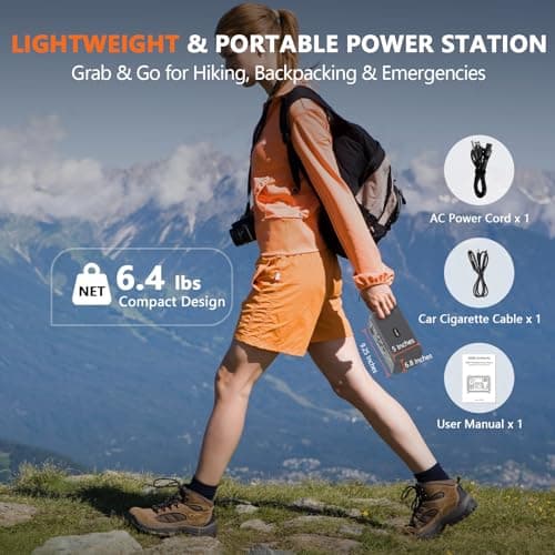 ALLWEI Portable Power Station 300W (Peak 600W) Upgraded, 256Wh LiFePO4 Battery Bank Solar-Generator with 6 Output Ports, Backup Power Supply for Camping Travel Blackout Home Use (Solar Panel Optional) 7