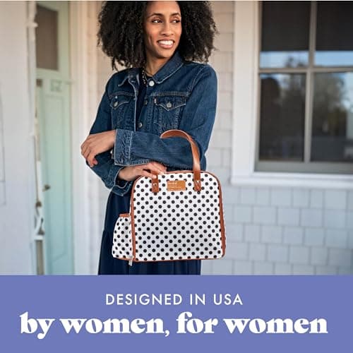 Fit & Fresh Lunch Bag For Women, Insulated Womens Lunch Bag For Work, Leakproof & Stain-Resistant Large Lunch Box For Women With Containers and Bottle, Zipper Closure Wichita Bag White Dot 6