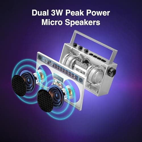 Portable Bluetooth Speakers, Retro Speakers Bluetooth Wireless Wearable Mini Bluetooth Boombox with 27” Neck Chain, FM Radio, On-Board Buttons, Dual 3W Peak Power Bluetooth Speaker for Home & Travel 10