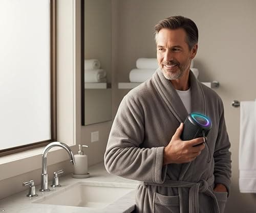 Portable Bluetooth Speaker Beach Vacation Essentials: Powerful Crystal Clear Sound/Dynamic Light/IPX5 Waterproof/All Day Playtime/BT 5.3/TWS Paring, Small Wireless Speaker for Outdoor|Travel|Camping 9