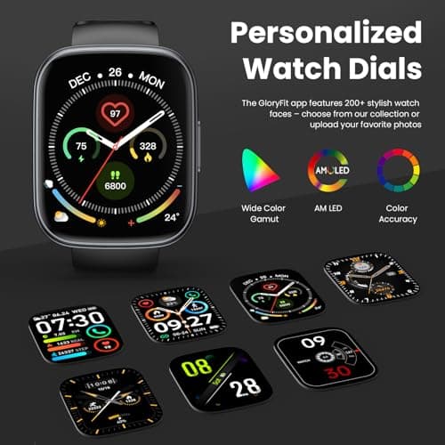 Smart Watch for Men Women (Answer/Make Call), 1.95" Touch Screen Fitness Tracker with Heart Rate/Sleep Monitor, IP68 Waterproof Smartwatch for Android iOS, Fitness Watch with 120+ Sports Modes, Black 6
