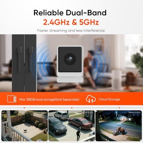 Window Camera, 3MP 2K Home Security Camera for Indoor Glass Monitoring, 2.4GHz & 5GHz WiFi Wireless, AI Color Night Vision, Human & Motion Detection, 24/7 Recording, Easy & Quick Window Mount (1 Pack) 5
