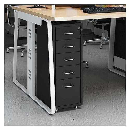 TUBBEK File Cabinet Slim with Lock, 5 Drawer Metal Mobile Filing Cabinet for Legal/Letter/A4 Size, Office Storage Cabinet File Organizer File Folders (Color : Dolphin Waves)