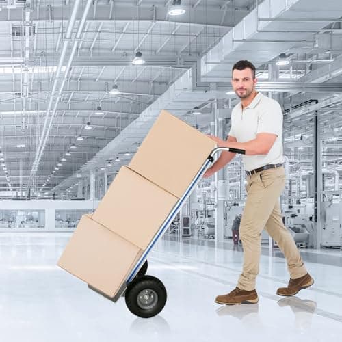 Hand Truck Heavy Duty, Hand Truck Dolly 400lbs Capacity, Dolly Cart with Pneumatic Tire for Moving Home, Workshop, Office (400LB) 7