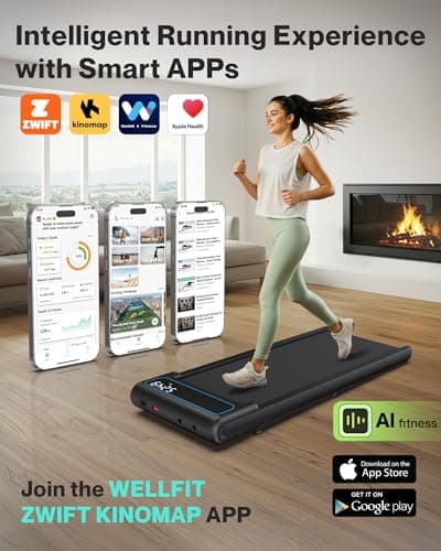 COZYINN 10% Incline Walking Pad - 2.5HP 4MPH 265+lb Capacity Treadmills for Home, Portable Foldable Adjustable Incline Treadmill with Mute Control, Works with KINOMAP 8